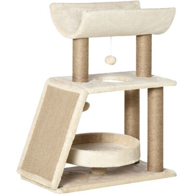 OEM Arbre À Chats Design Cosy Chic Multi-équipements Centre D'Activités Griffoirs Grattoir Plateformes Lit Jeu Boule Suspendue En Bois Et Peluche Courte Sisal 60 X 30 X 76 Cm Brun Clair - Publicité OEM Arbre À Chats Design Cosy Chic Multi-équipements Centre D'Activités Griffoirs Grattoir Plateformes Lit Jeu Boule Suspendue En Bois Et Peluche Courte Sisal 60 X 30 X 76 Cm Brun Clair - Publicité