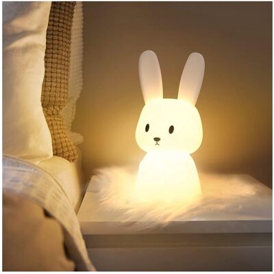 OEM Veilleuse Bébé Lapin Avec 7 Couleurs,contrôle Tactile,usb,minuterie - Lampe De Chevet Enfant,cadeau Jouet En Silicone Doux - Publicité OEM Veilleuse Bébé Lapin Avec 7 Couleurs,contrôle Tactile,usb,minuterie - Lampe De Chevet Enfant,cadeau Jouet En Silicone Doux - Publicité