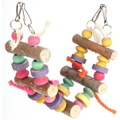 AQUAFORGE Balançoire Suspendue En Bois Pour Oiseaux, Jeu D'Éveil Coloré, Pont À Mâcher, Jouet De Cage Pour Perroquet - Publicité AQUAFORGE Balançoire Suspendue En Bois Pour Oiseaux, Jeu D'Éveil Coloré, Pont À Mâcher, Jouet De Cage Pour Perroquet - Publicité