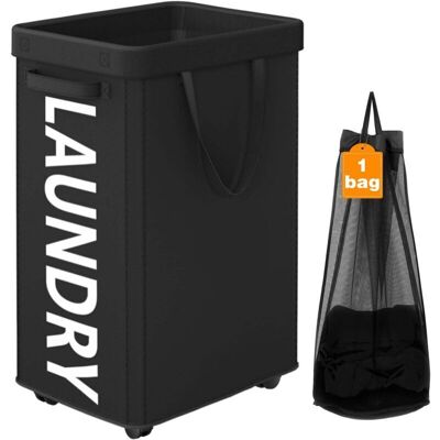 OEM Panier À Linge Étroit Et Haut À Roulettes - Mobile, Peu Encombrant Pour La Salle De Bain Et Les Espaces Vides, Rangement Essentiel Pour Le Linge Sale - Publicité OEM Panier À Linge Étroit Et Haut À Roulettes - Mobile, Peu Encombrant Pour La Salle De Bain Et Les Espaces Vides, Rangement Essentiel Pour Le Linge Sale - Publicité