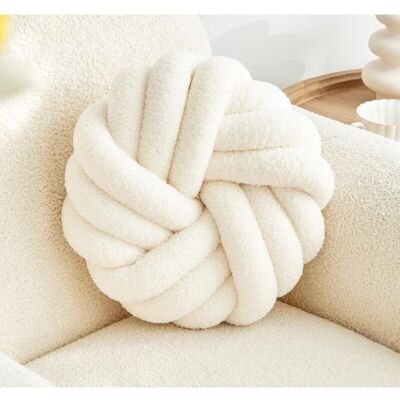 OEM Coussin Noué Blanc Crème 13,7 Pouces Coussin Rond En Peluche -douce Coussin Noué Fait Main Coussin Noué Décoratif Moderne Pour La Maison-dou - Publicité OEM Coussin Noué Blanc Crème 13,7 Pouces Coussin Rond En Peluche -douce Coussin Noué Fait Main Coussin Noué Décoratif Moderne Pour La Maison-dou - Publicité