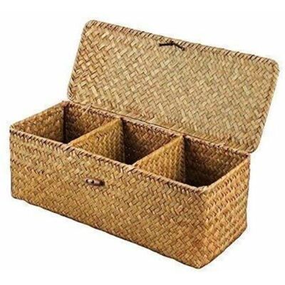 OEM Panier De Rangement Avec Couvercle Rectangulaire Coffre En Osier Avec Compartiments Organisable Papier Toilette Snack Jouets - Publicité OEM Panier De Rangement Avec Couvercle Rectangulaire Coffre En Osier Avec Compartiments Organisable Papier Toilette Snack Jouets - Publicité