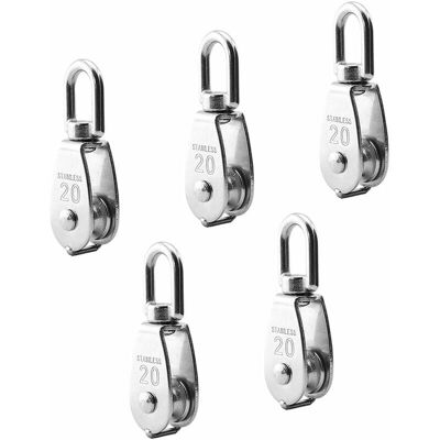 OEM M20 Poulie Simgle En Acier Inoxydable 304, 20mm Seul Poulies Bloc Rouleau, Grue Pivot Crochet Lisse Fil Corde Câble Chargement 75kg/165lbs (5 Pièces)-crezuo - Publicité OEM M20 Poulie Simgle En Acier Inoxydable 304, 20mm Seul Poulies Bloc Rouleau, Grue Pivot Crochet Lisse Fil Corde Câble Chargement 75kg/165lbs (5 Pièces)-crezuo - Publicité