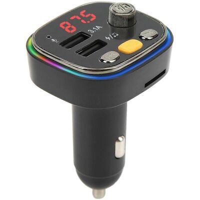RDTD Transmetteur Fm Bluetooth, Lecteur Musique Auto, Chargeur Rapide Double Usb, Kit Mains Libres Appel, Rétroéclairage Led Couleurs - Publicité RDTD Transmetteur Fm Bluetooth, Lecteur Musique Auto, Chargeur Rapide Double Usb, Kit Mains Libres Appel, Rétroéclairage Led Couleurs - Publicité