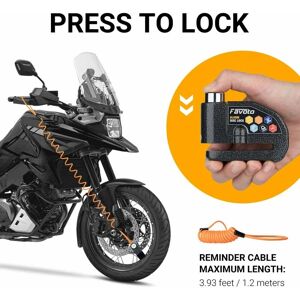 ODIPIE Antivol Moto Bloque Disque Bloc Disque avec Alarme de 110dB Disc Lock Scooter Vélo, 2 Clés/1 Clé en L/Piles de Rechange/Câble de Rappel 7mm Epaisseur - Publicité