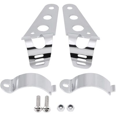 OEM Jeffergarden 1 Paire De Supports De Phare De Moto En Acier Inoxydable Support De Support Universel (argent)-dou - Publicité OEM Jeffergarden 1 Paire De Supports De Phare De Moto En Acier Inoxydable Support De Support Universel (argent)-dou - Publicité