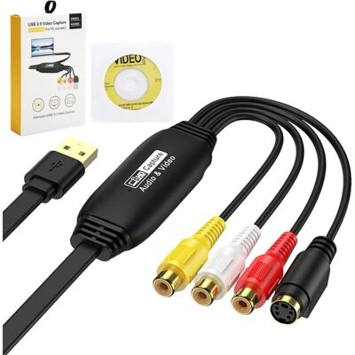 Klvgtifs Pu - Convertisseur Vhs Vers Numérique Usb 2.0, Carte De Capture Vidéo Usb 2.0 Audio Vidéo Appareil Vieux Vhs Mini Dv Hi8 Dvd Vcr Vers Convertisseur Numérique Pour Mac Pc Compatible Windows - Publicité Klvgtifs Pu - Convertisseur Vhs Vers Numérique Usb 2.0, Carte De Capture Vidéo Usb 2.0 Audio Vidéo Appareil Vieux Vhs Mini Dv Hi8 Dvd Vcr Vers Convertisseur Numérique Pour Mac Pc Compatible Windows - Publicité