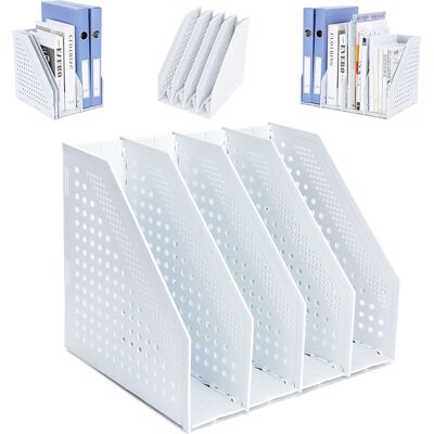 TOVBMUP Porte-revues Pliable A4 À 4 Compartiments, Organiseur De Bureau Pour Le Rangement Et L'Organisation Au Bureau Ou À L'École. Publicité TOVBMUP Porte-revues Pliable A4 À 4 Compartiments, Organiseur De Bureau Pour Le Rangement Et L'Organisation Au Bureau Ou À L'École. Publicité