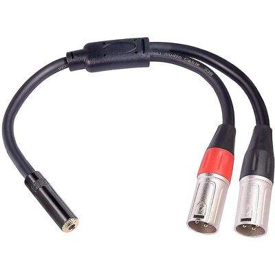 ECLEANFY Câble Audio Auxiliaire Ofc 3,5 Mm Stéréo Femelle Vers Double Xlr Mâle 3 Broches En Y-1 - Publicité ECLEANFY Câble Audio Auxiliaire Ofc 3,5 Mm Stéréo Femelle Vers Double Xlr Mâle 3 Broches En Y-1 - Publicité