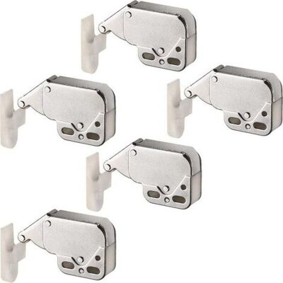 UXZEB Fermeture À Ressort Porte D'Armoire Verrou « Push To Open » Automatique Pour Portes Battantes De Placard Loquet En Acier Nickelé 34x28x10mm Et Réceptacle Plastique 32x11mm Lot De 5 - Publicité UXZEB Fermeture À Ressort Porte D'Armoire Verrou « Push To Open » Automatique Pour Portes Battantes De Placard Loquet En Acier Nickelé 34x28x10mm Et Réceptacle Plastique 32x11mm Lot De 5 - Publicité