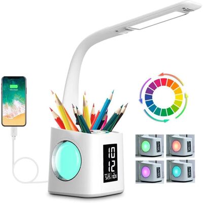 RUNXIZHOU Lampe De Table - Avec Veilleuse Colorée - Port De Chargement Usb - Intensité Variable - Publicité RUNXIZHOU Lampe De Table - Avec Veilleuse Colorée - Port De Chargement Usb - Intensité Variable - Publicité