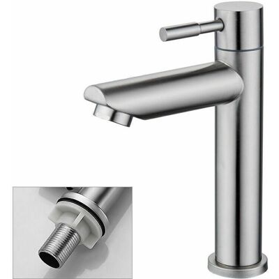 RUNXIZHOU Robinet Simple De Lavabo Eau Froide – Cuivre Chromé Durable – Aérateur 9 L/min – Cartouche Céramique Amovible – Installation Facile – - Publicité RUNXIZHOU Robinet Simple De Lavabo Eau Froide – Cuivre Chromé Durable – Aérateur 9 L/min – Cartouche Céramique Amovible – Installation Facile – - Publicité