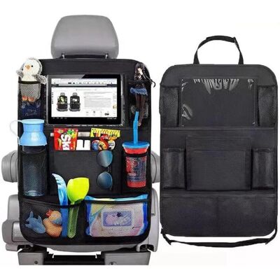 TOVBMUP Organisateur De Siège Auto -avec Support Pour Ipad - Idéal Pour Ranger Boissons, En-cas, Jouets Et Magazines - Noir - Publicité TOVBMUP Organisateur De Siège Auto -avec Support Pour Ipad - Idéal Pour Ranger Boissons, En-cas, Jouets Et Magazines - Noir - Publicité