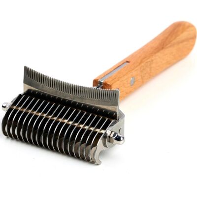OEM Brosse D'Épilation 2 En 1 Pour Chien, 20 Lames Avec Peigne Incurvé, Outil D'Épilation Pour Animaux À Poils Longs - Publicité OEM Brosse D'Épilation 2 En 1 Pour Chien, 20 Lames Avec Peigne Incurvé, Outil D'Épilation Pour Animaux À Poils Longs - Publicité