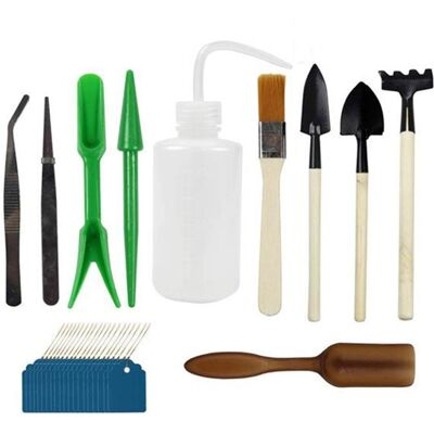 OEM Ensemble 30 Outils Jardinage Mini Râteau Pelle Pince Épiler Brosse Nettoyage 20 Étiquettes (pour Plantes Succulentes) - Publicité OEM Ensemble 30 Outils Jardinage Mini Râteau Pelle Pince Épiler Brosse Nettoyage 20 Étiquettes (pour Plantes Succulentes) - Publicité