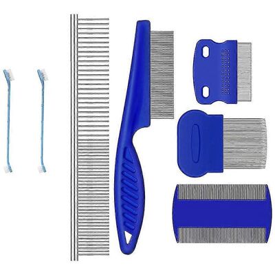 LEDE Lot De 7 Peignes Détachants Pour Les Yeux Des Chiens, Peigne Double Face, Brosse Anti-puces, Peigne À Double Tête Mu - Publicité LEDE Lot De 7 Peignes Détachants Pour Les Yeux Des Chiens, Peigne Double Face, Brosse Anti-puces, Peigne À Double Tête Mu - Publicité