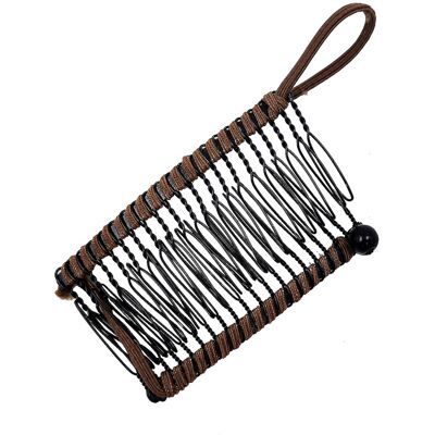 OEM Pince À Cheveux Banane Extensible, Peigne Double, Accessoire De Coiffure, Pour Cheveux Épais Et Extensibles, 20 Dents, Couleur Marron Foncé. Publicité OEM Pince À Cheveux Banane Extensible, Peigne Double, Accessoire De Coiffure, Pour Cheveux Épais Et Extensibles, 20 Dents, Couleur Marron Foncé. Publicité