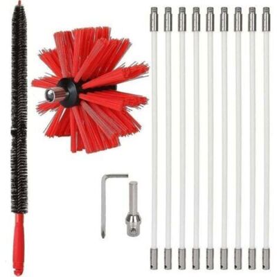 OEM Kit De Ramonage De Cheminée Professionnel 3.6m - Brosse De Nettoyage De Cheminée En Nylon Réglable 100mm - Conduits 9 Tiges - Publicité OEM Kit De Ramonage De Cheminée Professionnel 3.6m - Brosse De Nettoyage De Cheminée En Nylon Réglable 100mm - Conduits 9 Tiges - Publicité