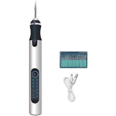 ABCRITAL Stylo Graveur Électrique Sans Fil Rechargeable Kit Outil De Meulage Pour Art Des Ongles Et Polissage Argenté - Publicité ABCRITAL Stylo Graveur Électrique Sans Fil Rechargeable Kit Outil De Meulage Pour Art Des Ongles Et Polissage Argenté - Publicité