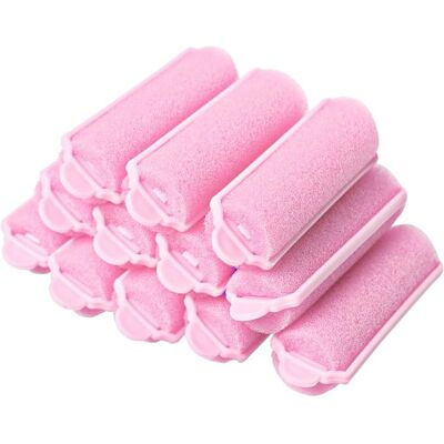 LUMIERE Rouleaux De Cheveux En Éponge Douce, 12 Pièces Roses, Outil De Bouclage À Faire Soi-même - Publicité LUMIERE Rouleaux De Cheveux En Éponge Douce, 12 Pièces Roses, Outil De Bouclage À Faire Soi-même - Publicité