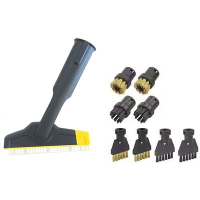 ACKERMAN Kit Vapeur 9 Pièces, 1 Grande Brosse À Joints, Compatible Avec Kärcher Sc1/sc2/sc3/sc4/sc5 (2.863-334.0) – Accessoire Pour Nettoyeur Vapeur Avec Raccord Flexible Pour Carrelage Et Tête De Brosse À Joi - Publicité ACKERMAN Kit Vapeur 9 Pièces, 1 Grande Brosse À Joints, Compatible Avec Kärcher Sc1/sc2/sc3/sc4/sc5 (2.863-334.0) – Accessoire Pour Nettoyeur Vapeur Avec Raccord Flexible Pour Carrelage Et Tête De Brosse À Joi - Publicité