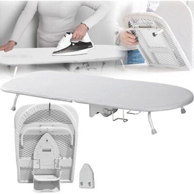 ACKERMAN Table À Repasser Pliable, Planche À Repasser Planche À Repasser Petite Table Pliable Repassage Rapide Et Facile Cadre Creux Rotatif Avec Support En Fer Housse En Coton Lavable Amovible 8933 Cm Blanc - Publicité ACKERMAN Table À Repasser Pliable, Planche À Repasser Planche À Repasser Petite Table Pliable Repassage Rapide Et Facile Cadre Creux Rotatif Avec Support En Fer Housse En Coton Lavable Amovible 8933 Cm Blanc - Publicité