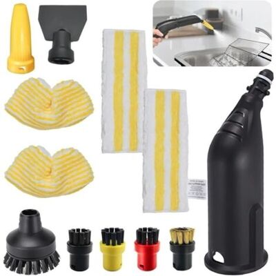 SCORPIO Lot De 12 Pour Nettoyeur Vapeur Kärcher Sc1 Sc2 Sc3 Sc4 Sc5, Brosse Ronde Grand Format, Buse Incurvée, Pelle À Vapeur, Brosse Ronde, 4 Chiffons En Microfibre, Accessoires Pour Nettoyeur Vapeur Kärcher - Publicité SCORPIO Lot De 12 Pour Nettoyeur Vapeur Kärcher Sc1 Sc2 Sc3 Sc4 Sc5, Brosse Ronde Grand Format, Buse Incurvée, Pelle À Vapeur, Brosse Ronde, 4 Chiffons En Microfibre, Accessoires Pour Nettoyeur Vapeur Kärcher - Publicité