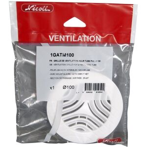 Nicoll – Grille Aération Ronde Simple D.100 Pour Tube Pvc – Débit Max 200m3/h – Installation Facile – Pour Ventilation Vmc - Publicité Nicoll – Grille Aération Ronde Simple D.100 Pour Tube Pvc – Débit Max 200m3/h – Installation Facile – Pour Ventilation Vmc - Publicité