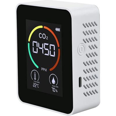 MOXIE Détecteur De Co2 3 En 1 - Moniteur D'Air Co2 - Détecteur De Dioxyde De Carbone - Qualité De L'Air - Température Et Humidité - Pour Maison, Bureau, Serre, Entrepôt - Blanc - Publicité MOXIE Détecteur De Co2 3 En 1 - Moniteur D'Air Co2 - Détecteur De Dioxyde De Carbone - Qualité De L'Air - Température Et Humidité - Pour Maison, Bureau, Serre, Entrepôt - Blanc - Publicité