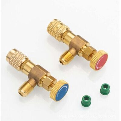 ABYSSE Lot De 2 Adaptateurs De Remplissage Réfrigérant Valve De Sécurité Coupleur Rapide Climatiseur R410 R22 - Publicité ABYSSE Lot De 2 Adaptateurs De Remplissage Réfrigérant Valve De Sécurité Coupleur Rapide Climatiseur R410 R22 - Publicité