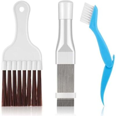 ABYSSE Kit De Nettoyage De Peigne À Ailettes Pour Climatiseur 3 Pièces, Brosse Pour Serpentin De Condenseur, Outil De Nettoyage Pour Réparation De Radiateur D'Évaporateur - Publicité ABYSSE Kit De Nettoyage De Peigne À Ailettes Pour Climatiseur 3 Pièces, Brosse Pour Serpentin De Condenseur, Outil De Nettoyage Pour Réparation De Radiateur D'Évaporateur - Publicité