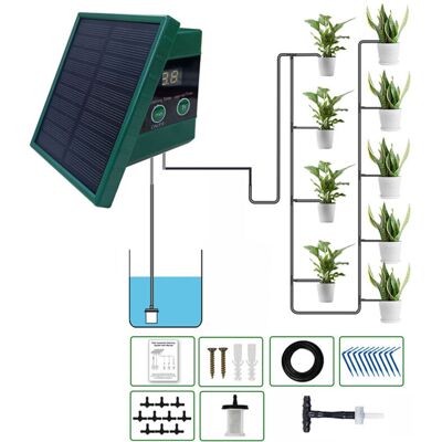 MOXIE Sjlerst Kit D'Irrigation Goutte À Goutte Automatique Solaire À Économie D'Énergie Avec Minuterie Et Dispositif Anti-siphon - Publicité MOXIE Sjlerst Kit D'Irrigation Goutte À Goutte Automatique Solaire À Économie D'Énergie Avec Minuterie Et Dispositif Anti-siphon - Publicité