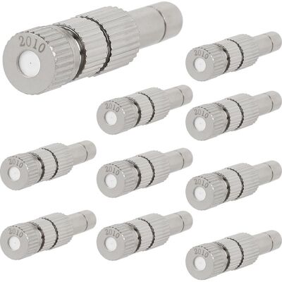 Vision Lot De 10 Buses De Brumisation Basse Pression En Laiton Céramique De 0,2 Mm Avec Filtre Pour Raccord De 6 Mm - Publicité Vision Lot De 10 Buses De Brumisation Basse Pression En Laiton Céramique De 0,2 Mm Avec Filtre Pour Raccord De 6 Mm - Publicité