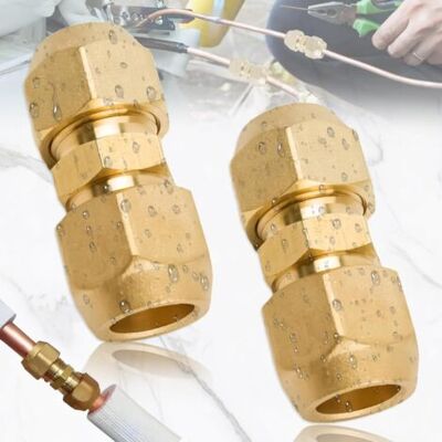 SCORPIO 2 Pièces 3/8" Double Mamelon 9,52 Mm Pour Tuyaux En Cuivre, Raccord Fileté Pour Conduite De Climatisation Split, Pas De Soudure Nécessaire Connecteur De Tuyaux En Cuivre - Publicité SCORPIO 2 Pièces 3/8" Double Mamelon 9,52 Mm Pour Tuyaux En Cuivre, Raccord Fileté Pour Conduite De Climatisation Split, Pas De Soudure Nécessaire Connecteur De Tuyaux En Cuivre - Publicité