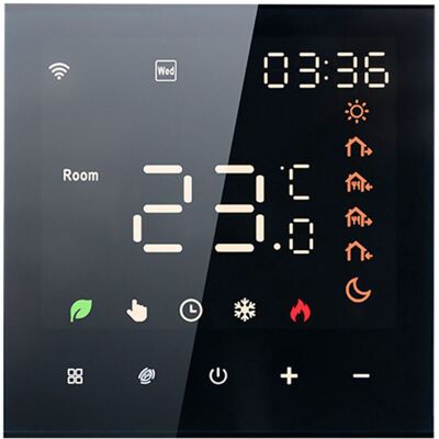 MOXIE Sjlerst Thermostat Intelligent 16a, Panneau De Contrôle De Température Programmable À Commande Vocale, Interrupteur De Thermostat De Sol Pour Climatisation (noir) - Publicité MOXIE Sjlerst Thermostat Intelligent 16a, Panneau De Contrôle De Température Programmable À Commande Vocale, Interrupteur De Thermostat De Sol Pour Climatisation (noir) - Publicité