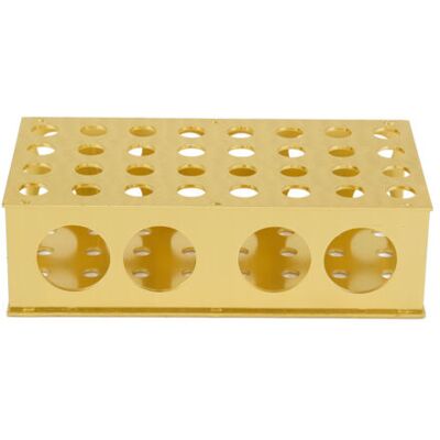 ABYSSE Support De Tubes À Essai En Aluminium Doré, Diamètre Des Trous : 8 × 12,3 × 18 × 30 Mm, Pour Laboratoire - Publicité ABYSSE Support De Tubes À Essai En Aluminium Doré, Diamètre Des Trous : 8 × 12,3 × 18 × 30 Mm, Pour Laboratoire - Publicité