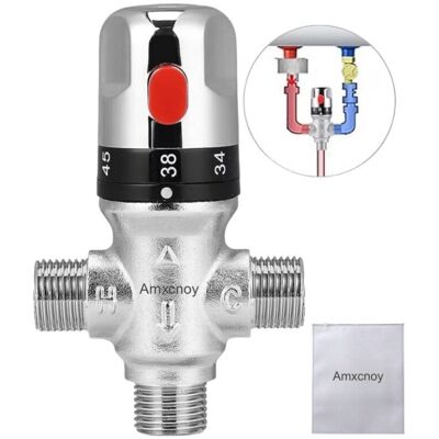 OEM Valve De Mélange Thermostatique,, G1/2-dn15, Contrôle De Température, Protection Contre Les Brûlures, Réglable Entre 20°c Et 50°c, Laiton, Multicolore - Publicité OEM Valve De Mélange Thermostatique,, G1/2-dn15, Contrôle De Température, Protection Contre Les Brûlures, Réglable Entre 20°c Et 50°c, Laiton, Multicolore - Publicité