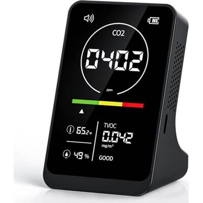 Vision Moniteur De Qualité De L'Air 4-en-1 : Détecteur De Co2 Et De Cov, Thermomètre Et Hygromètre — Idéal Pour La Maison, Le Bureau, La Salle De Sport Et La Voiture - Publicité Vision Moniteur De Qualité De L'Air 4-en-1 : Détecteur De Co2 Et De Cov, Thermomètre Et Hygromètre — Idéal Pour La Maison, Le Bureau, La Salle De Sport Et La Voiture - Publicité