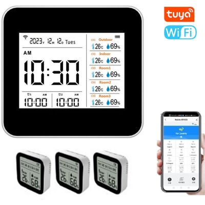 Scotch Thermomètre Hygromètre Intelligent Tuya Wifi 13 En 1, Moniteur Précis Température Et Humidité Intérieur, Affichage Temps/calendrier/alarme, Support Contrôle App À Distance, Pour Maiso - Publicité Scotch Thermomètre Hygromètre Intelligent Tuya Wifi 13 En 1, Moniteur Précis Température Et Humidité Intérieur, Affichage Temps/calendrier/alarme, Support Contrôle App À Distance, Pour Maiso - Publicité