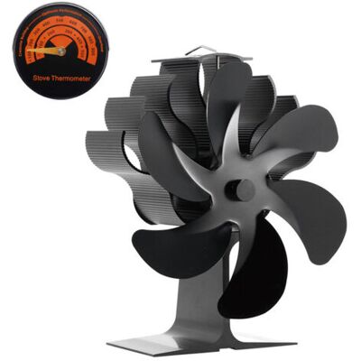 ABYSSE Ventilateur Pour Poêle À Bois À 6 Pales, Ventilateur De Chauffage Pour Poêle À Bois, Accessoires Pour Poêle À Bois, Circulation D'Air Chaud Pour Grandes Pièces Avec Thermomètre - Publicité ABYSSE Ventilateur Pour Poêle À Bois À 6 Pales, Ventilateur De Chauffage Pour Poêle À Bois, Accessoires Pour Poêle À Bois, Circulation D'Air Chaud Pour Grandes Pièces Avec Thermomètre - Publicité