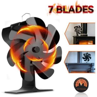 ABYSSE Ventilateur De Poêle À Bois 7 Pales Silencieux – Fonctionne Sans Électricité – Circulation D'Air Jusqu'à 1300 Rpm – Aluminium Anodisé - Publicité ABYSSE Ventilateur De Poêle À Bois 7 Pales Silencieux – Fonctionne Sans Électricité – Circulation D'Air Jusqu'à 1300 Rpm – Aluminium Anodisé - Publicité