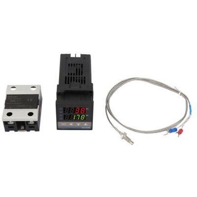 ABYSSE Rex-c100 Régulateur De Température Pid, Kit D'Alarme Pour Thermostat De Régulateur De Température Pid 01300 ℃ Alarme Numérique Led Ac 110v-240v Avec Thermocouple/capteur De Température K, Maxim - Publicité ABYSSE Rex-c100 Régulateur De Température Pid, Kit D'Alarme Pour Thermostat De Régulateur De Température Pid 01300 ℃ Alarme Numérique Led Ac 110v-240v Avec Thermocouple/capteur De Température K, Maxim - Publicité