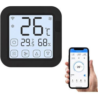 MOXIE Sjlerst Thermostat Intelligent Tuya Avec Wi-fi Infrarouge, Écran Lcd, Contrôle Via Application, Capteur De Température Et D'Humidité, Compatible Avec Alexa Home - Publicité MOXIE Sjlerst Thermostat Intelligent Tuya Avec Wi-fi Infrarouge, Écran Lcd, Contrôle Via Application, Capteur De Température Et D'Humidité, Compatible Avec Alexa Home - Publicité