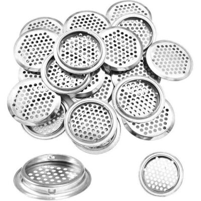 ABYSSE Lot De 20 Grilles D'Aération Rondes En Acier Inoxydable Pour Camping-car/salle De Bain/cuisine, Etc. Argenté 35+53 Mm - Publicité ABYSSE Lot De 20 Grilles D'Aération Rondes En Acier Inoxydable Pour Camping-car/salle De Bain/cuisine, Etc. Argenté 35+53 Mm - Publicité