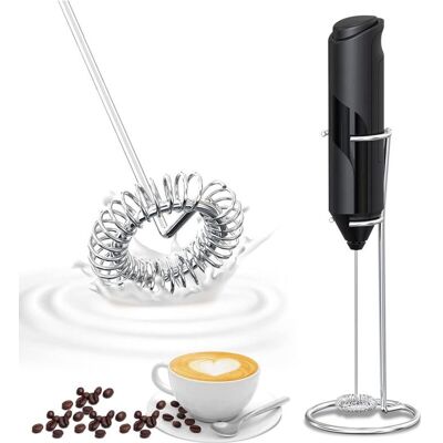 MOXIE Mousseur À Lait Électrique De Poche, Fouet Mousseur Électrique Portatif Mini Mélangeur À Boisson Avec Support En Acier Inoxydable Inclus, Pour Café Latte Cappuccino Chocolat Chaud - Publicité MOXIE Mousseur À Lait Électrique De Poche, Fouet Mousseur Électrique Portatif Mini Mélangeur À Boisson Avec Support En Acier Inoxydable Inclus, Pour Café Latte Cappuccino Chocolat Chaud - Publicité