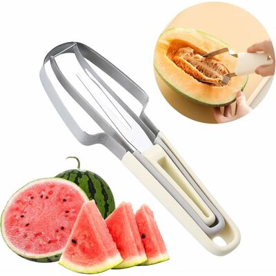 GRASSLIN 1 Trancheuse Pastèque, Acier Inoxydable, Fourchette Intégrée, Coupe-glace, Camping Cuisine - Publicité GRASSLIN 1 Trancheuse Pastèque, Acier Inoxydable, Fourchette Intégrée, Coupe-glace, Camping Cuisine - Publicité