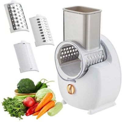 OEM Râpe À Fromage Électrique, Machine À Salade Électrique, Râpe Multiple, Coupe-fruits, Hachoir Automatique Professionnel Avec Plusieurs Lames Coniques Pour Fruits Et Légumes, Acier Inoxydable, Blanc - Publicité OEM Râpe À Fromage Électrique, Machine À Salade Électrique, Râpe Multiple, Coupe-fruits, Hachoir Automatique Professionnel Avec Plusieurs Lames Coniques Pour Fruits Et Légumes, Acier Inoxydable, Blanc - Publicité