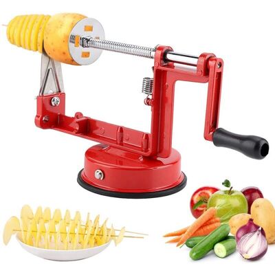 MOXIE Sjlerst Pomme De Terre Twister En Acier Inoxydable, Manuel Spirale Cutter Légumes Pépites De Fruits Cuisine Outil De Cuisine Avec Pied Stable En Caoutchouc Et Poignée Flexible - Publicité MOXIE Sjlerst Pomme De Terre Twister En Acier Inoxydable, Manuel Spirale Cutter Légumes Pépites De Fruits Cuisine Outil De Cuisine Avec Pied Stable En Caoutchouc Et Poignée Flexible - Publicité