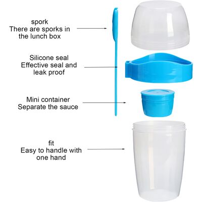 HEAT Tasse À Double Bol Pour Petit-déjeuner Avec Couvercle Et Fourchettes Poons Pour Les Professionnels - Publicité HEAT Tasse À Double Bol Pour Petit-déjeuner Avec Couvercle Et Fourchettes Poons Pour Les Professionnels - Publicité