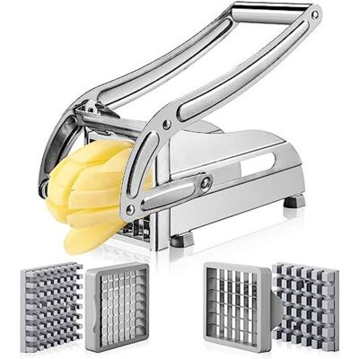OEM Coupe-frites/trancheuse À Pommes De Terre En Acier Inoxydable, Équipé De Deux Lames Remplaçables Et De Pieds Antidérapants, Adapté À Un Usage Domestique Simple. Publicité OEM Coupe-frites/trancheuse À Pommes De Terre En Acier Inoxydable, Équipé De Deux Lames Remplaçables Et De Pieds Antidérapants, Adapté À Un Usage Domestique Simple. Publicité